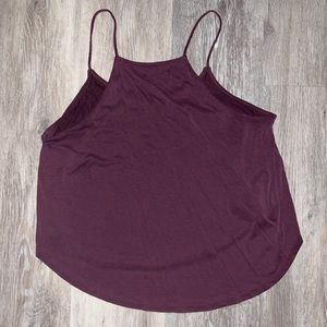 Maroon, flow tank top, no label, size medium, 1st pic (front), 2nd pic (back)